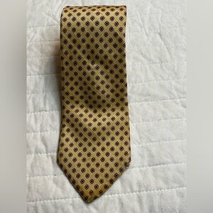 Brownstone yellow micro floral print silk neck tie